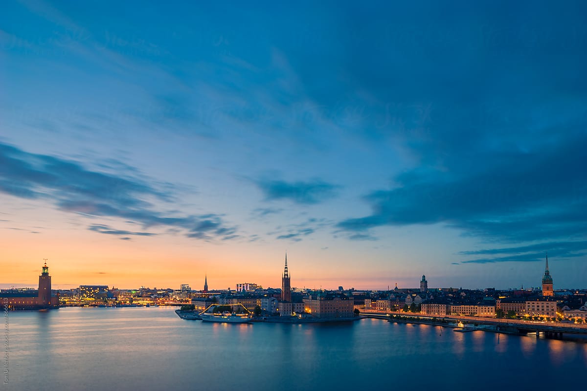 Stockholm, Sweden - Evening Panorama of the City