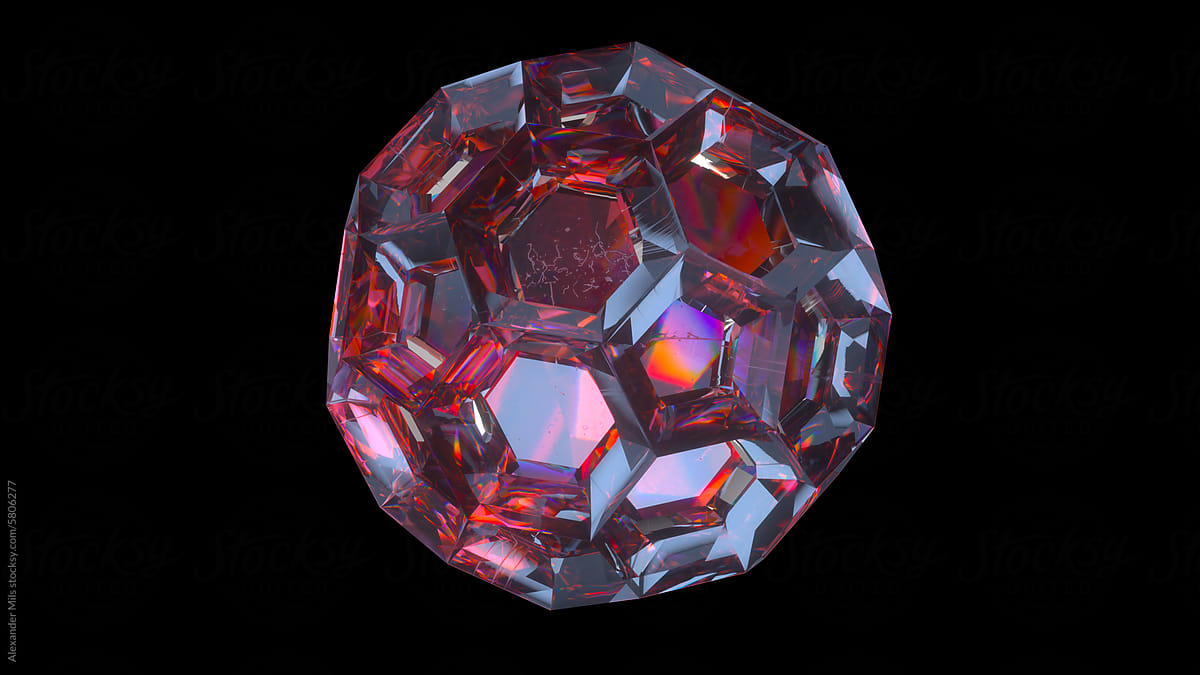 Red Abstract Crystal Ball