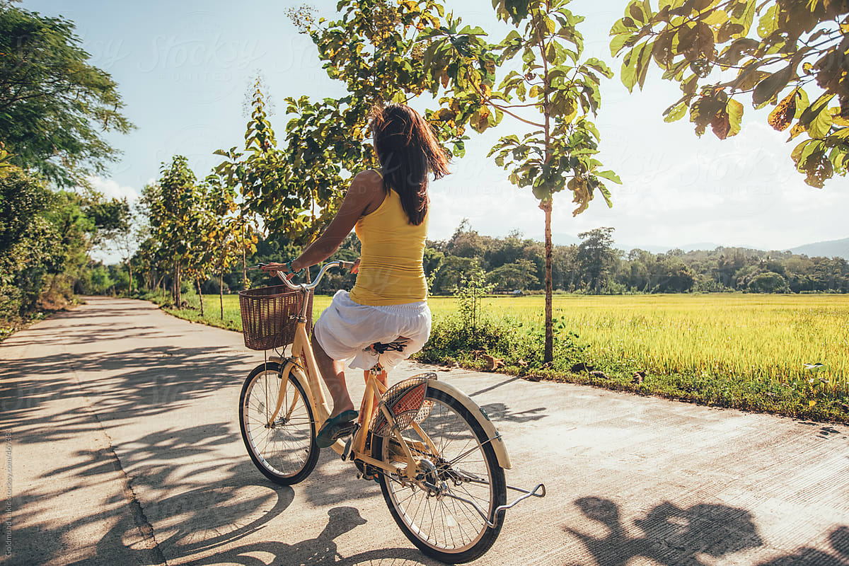 woman riding a bike