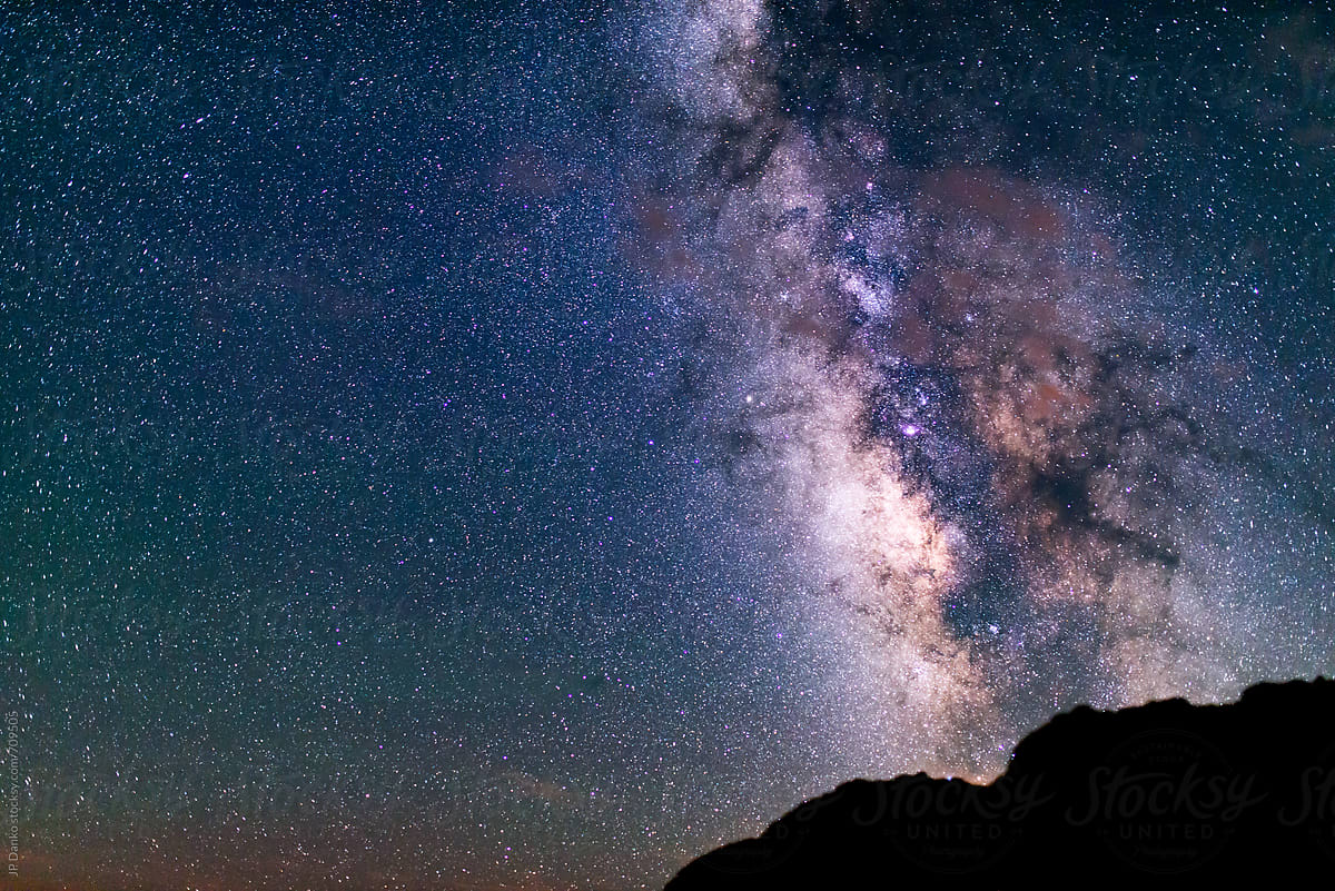 Milky Way Galaxy Night Sky Stars New Mexico Desert Bisti De-Na-Zin Wilderness Area