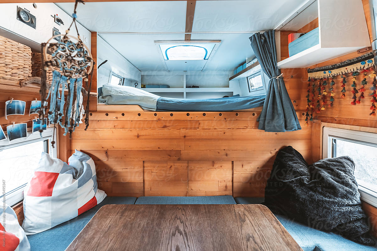cozy corner of camper van