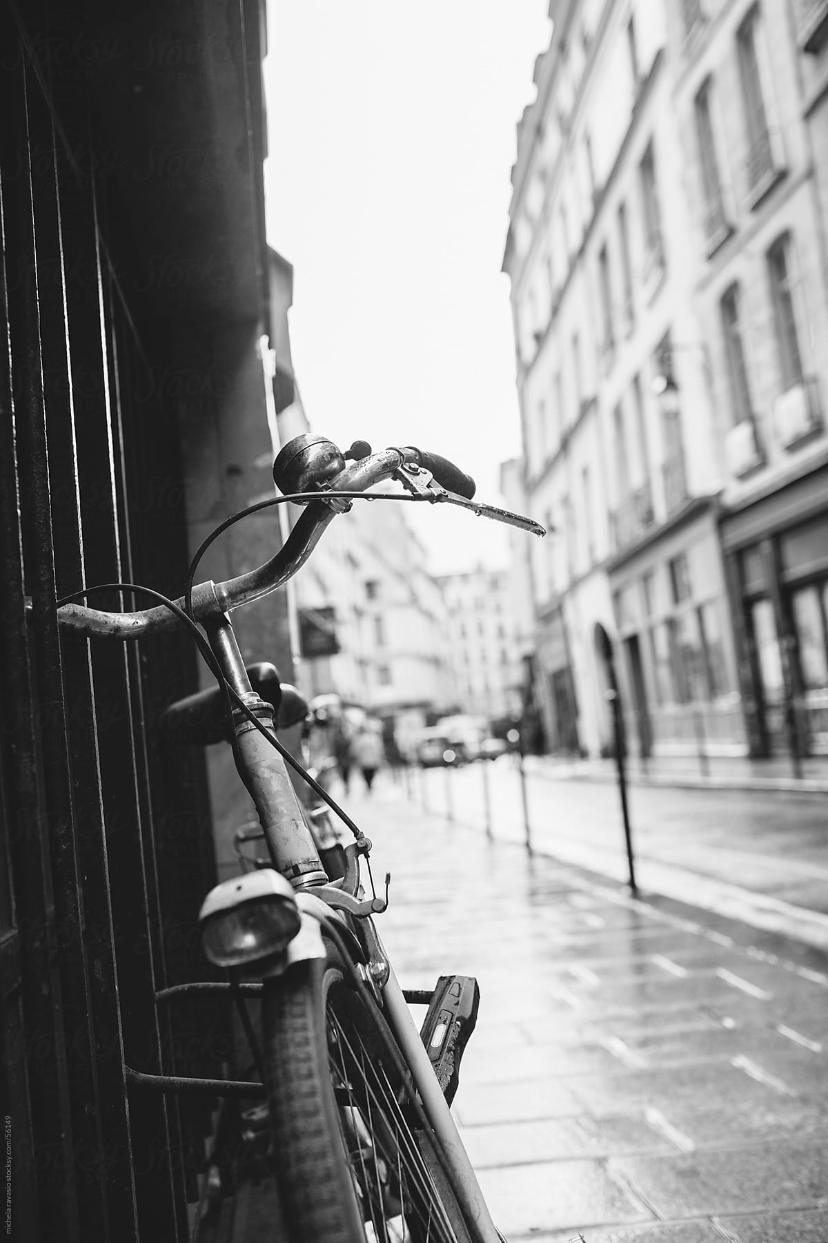 Bicycle on a street in Paris