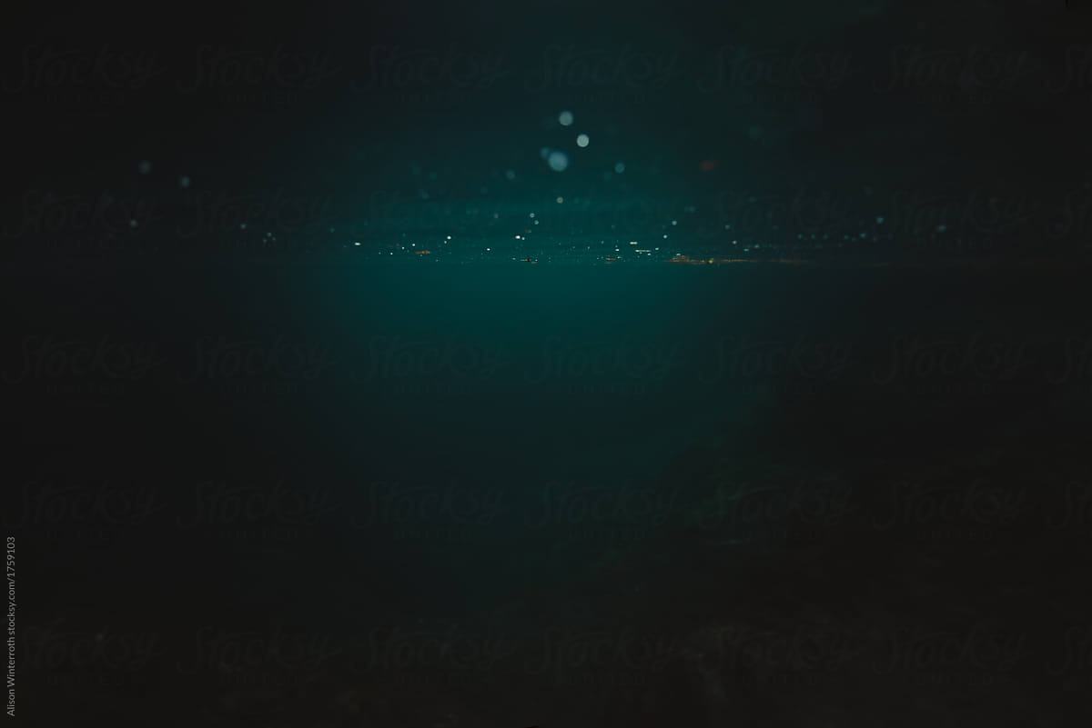 Dark and Spooky Underwater With Bubbles