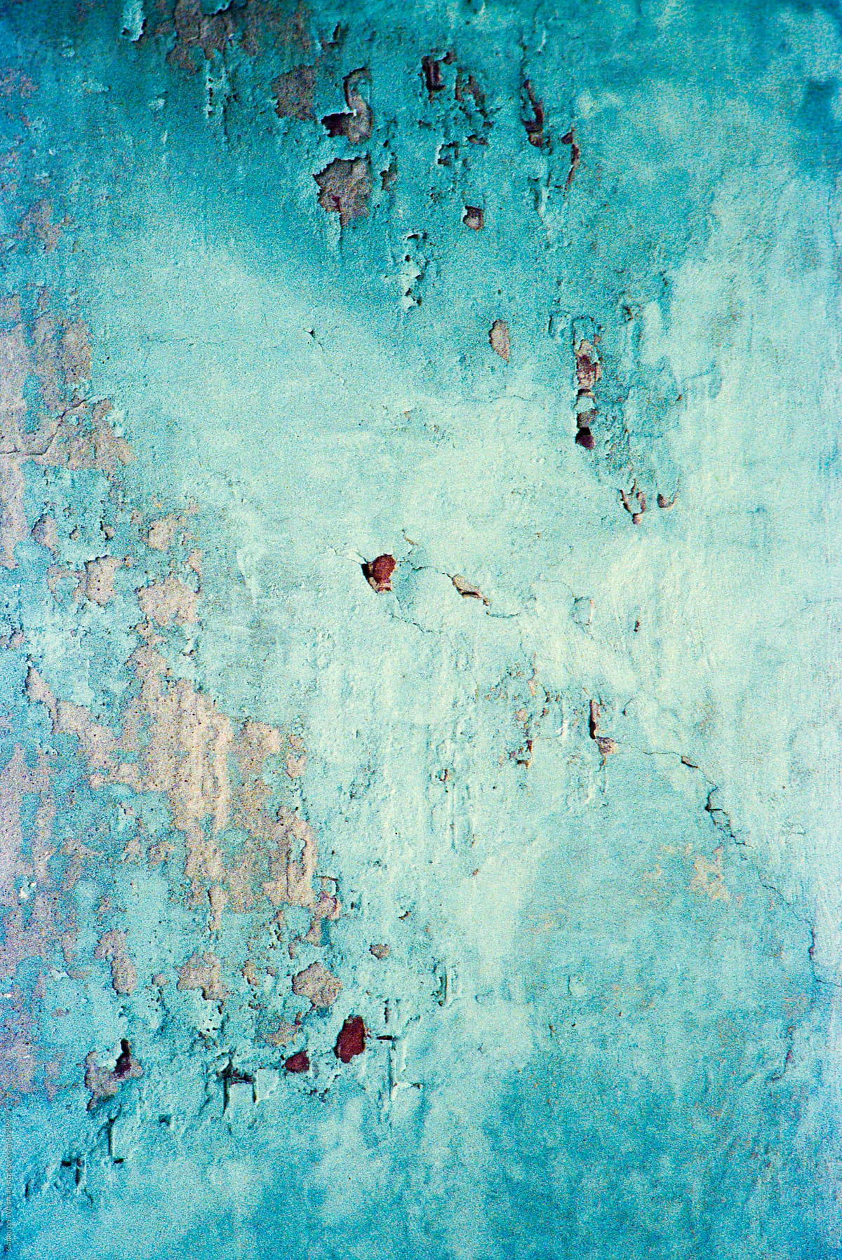 Turquoise Grunge Texture Wall