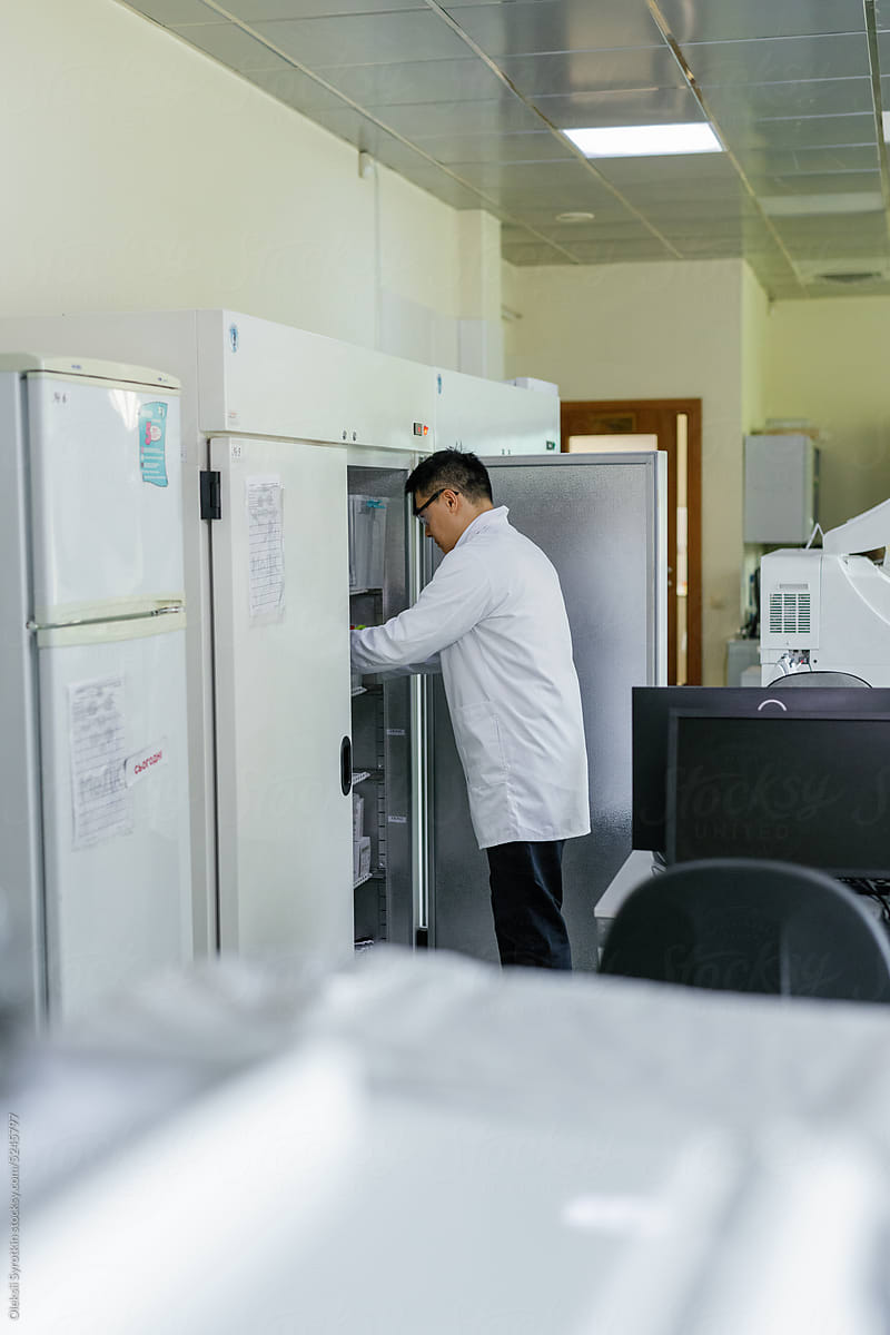 Laboratory refrigerator researcher biotechnology instrument