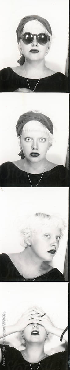 Different portraits in photobooth