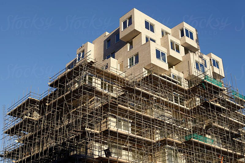 building site with scaffolding