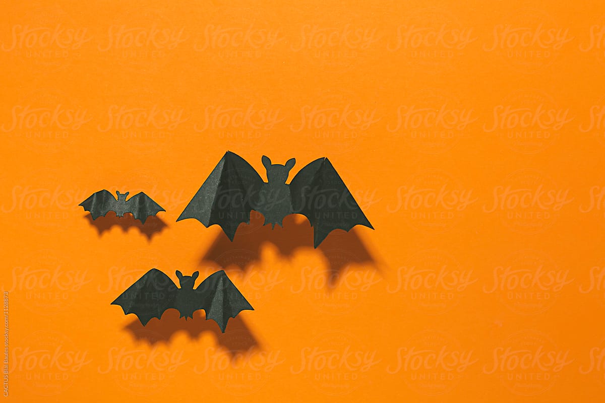 Halloween bats flying.