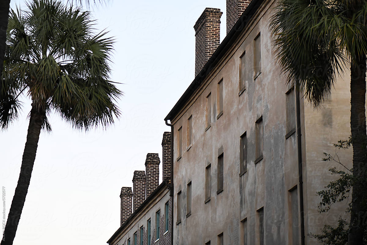 Rustic Textured Buildings In Historic Charleston, South Carolina
