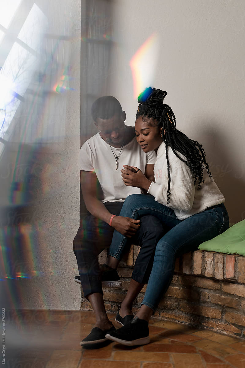 Black Couple together At Home