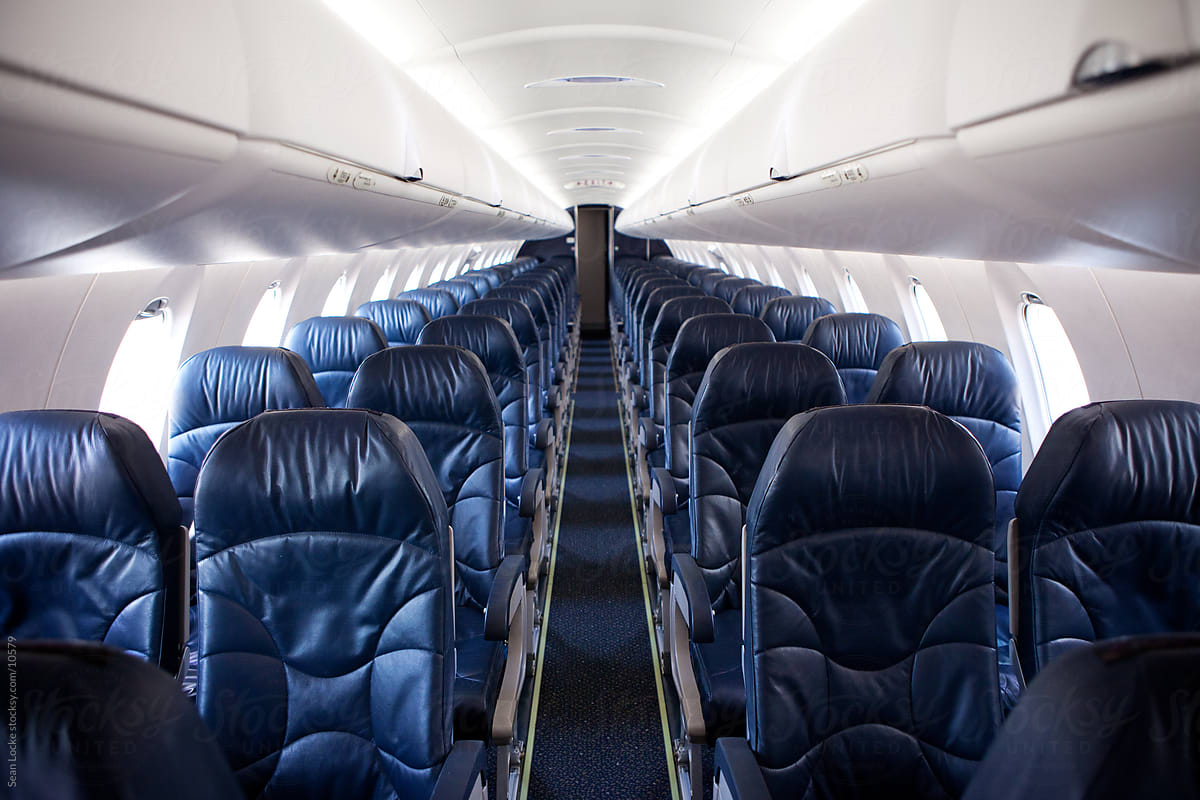 Airplane: Empty Interior of Plane
