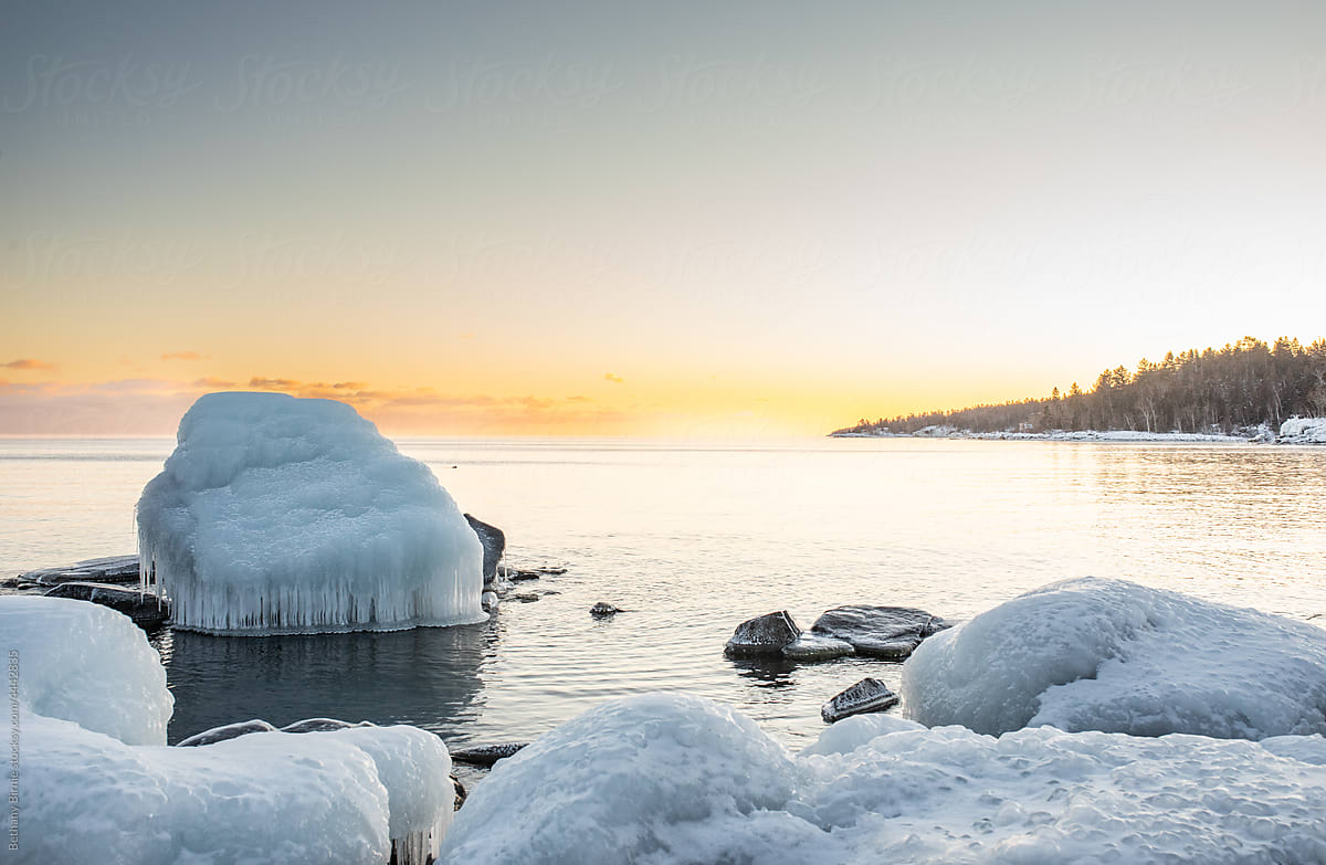 Landscape of Lake Superior in Winter 1