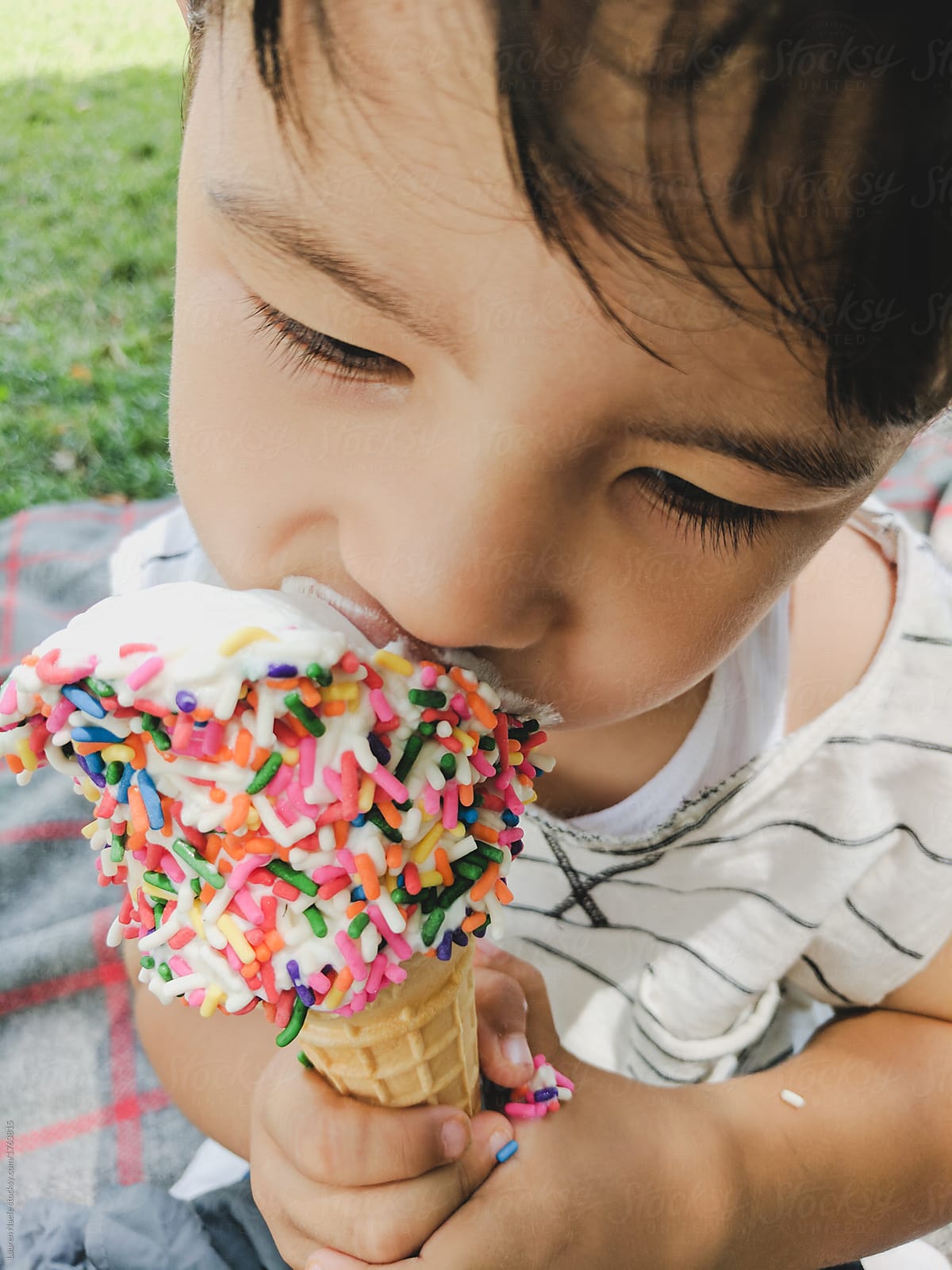 Little Kid  Eating Ice  Cream  Cone by Lauren Lee Ice  Cream  