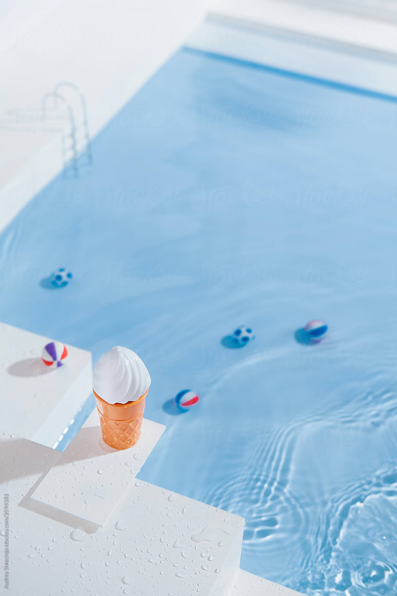 ice cream at swimming pool