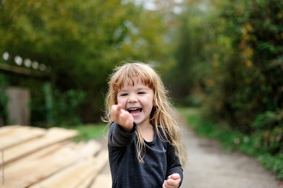 little girl laughing