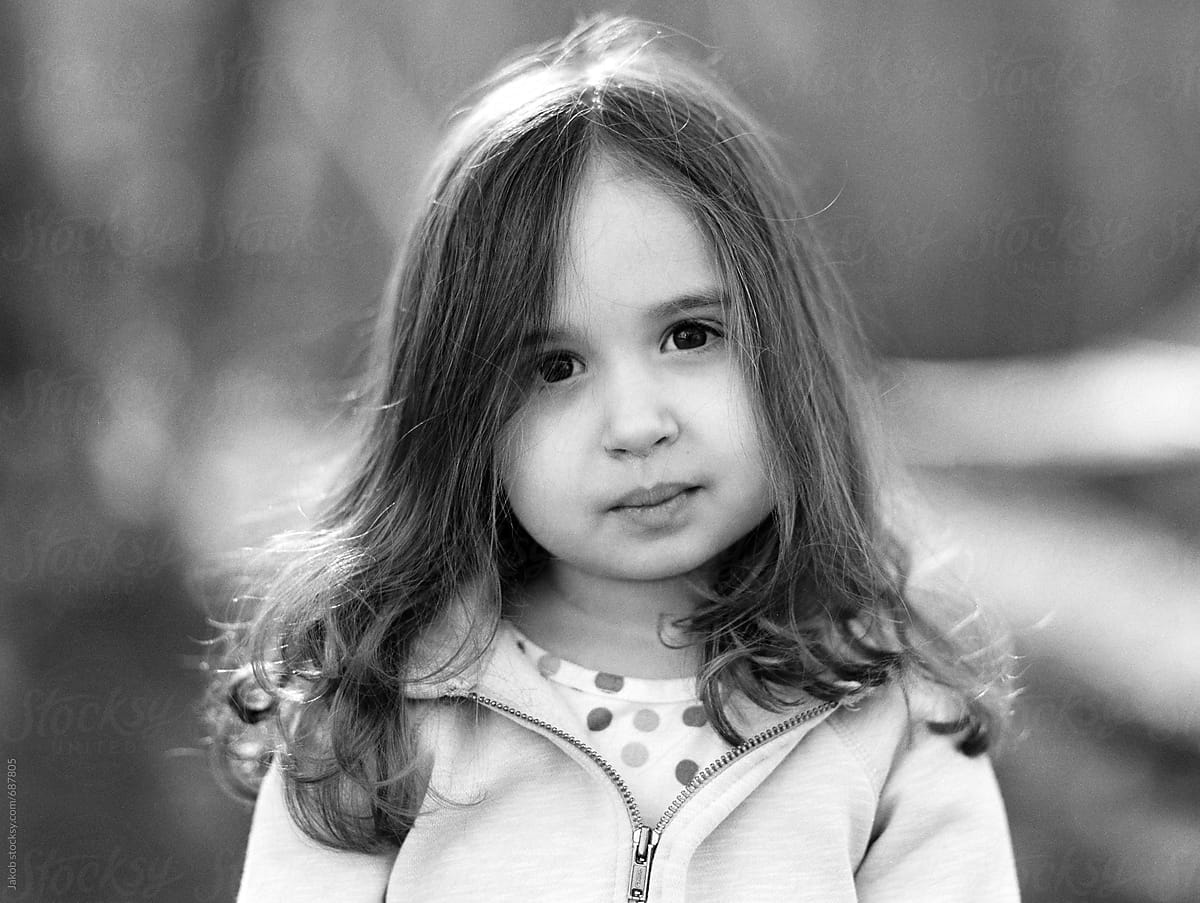 Black And White Portrait Of A Beautiful Young Girl By Jakob Lagerstedt 