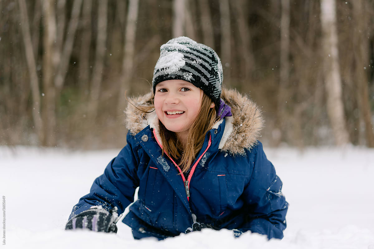 young girl in the snow