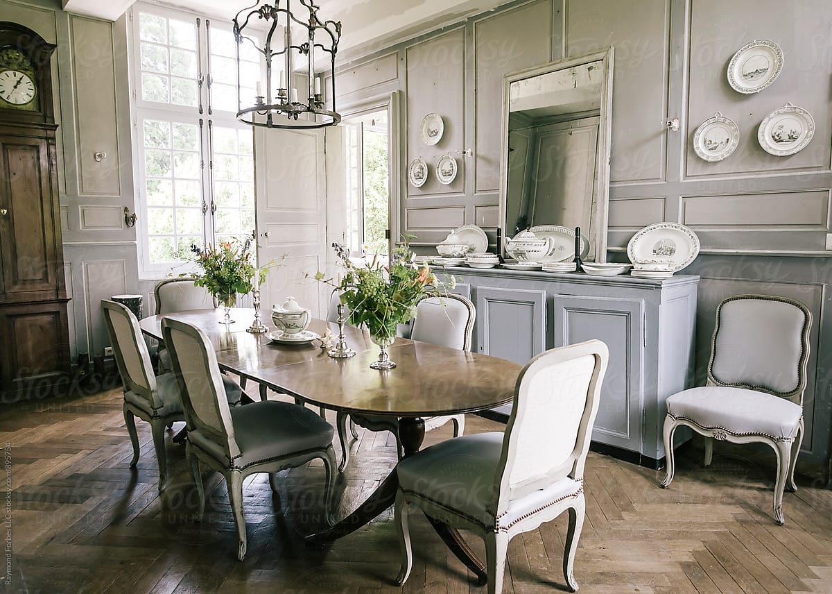 Dining Room In Luxury French Country Home