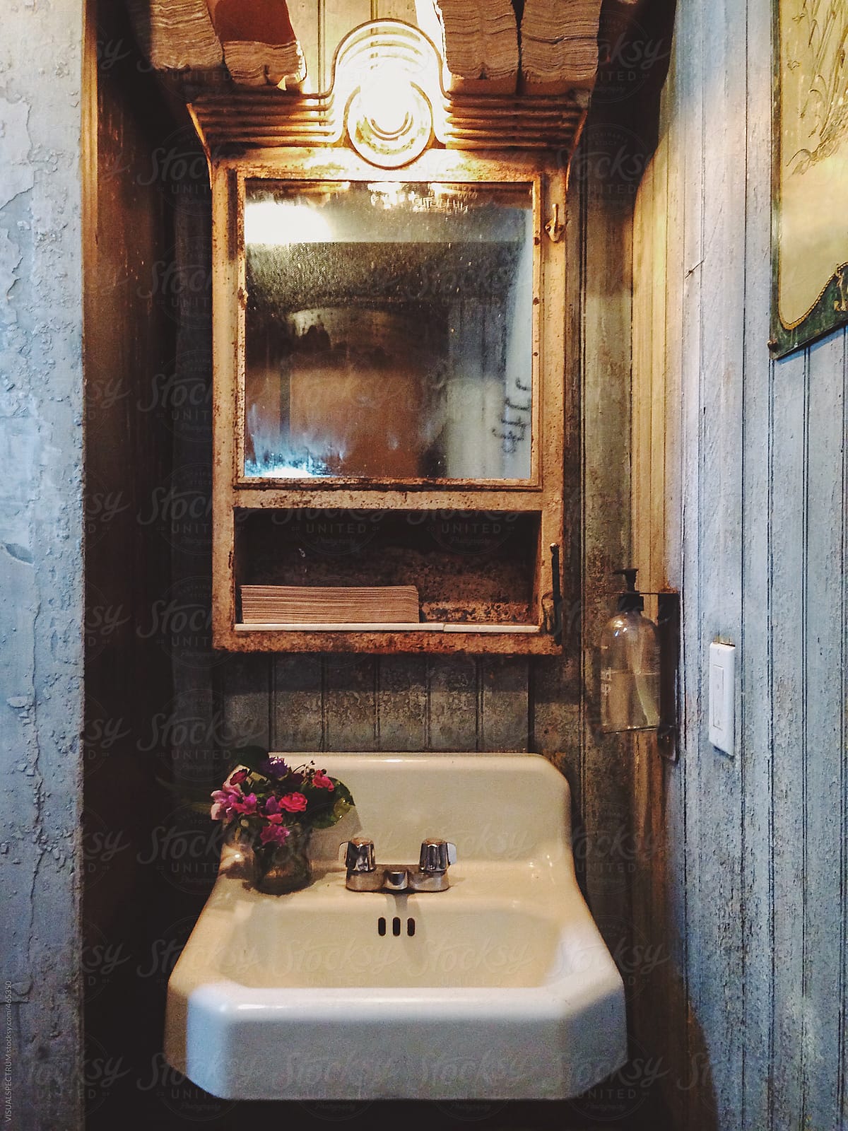 Vintage Sink With Old Mirror