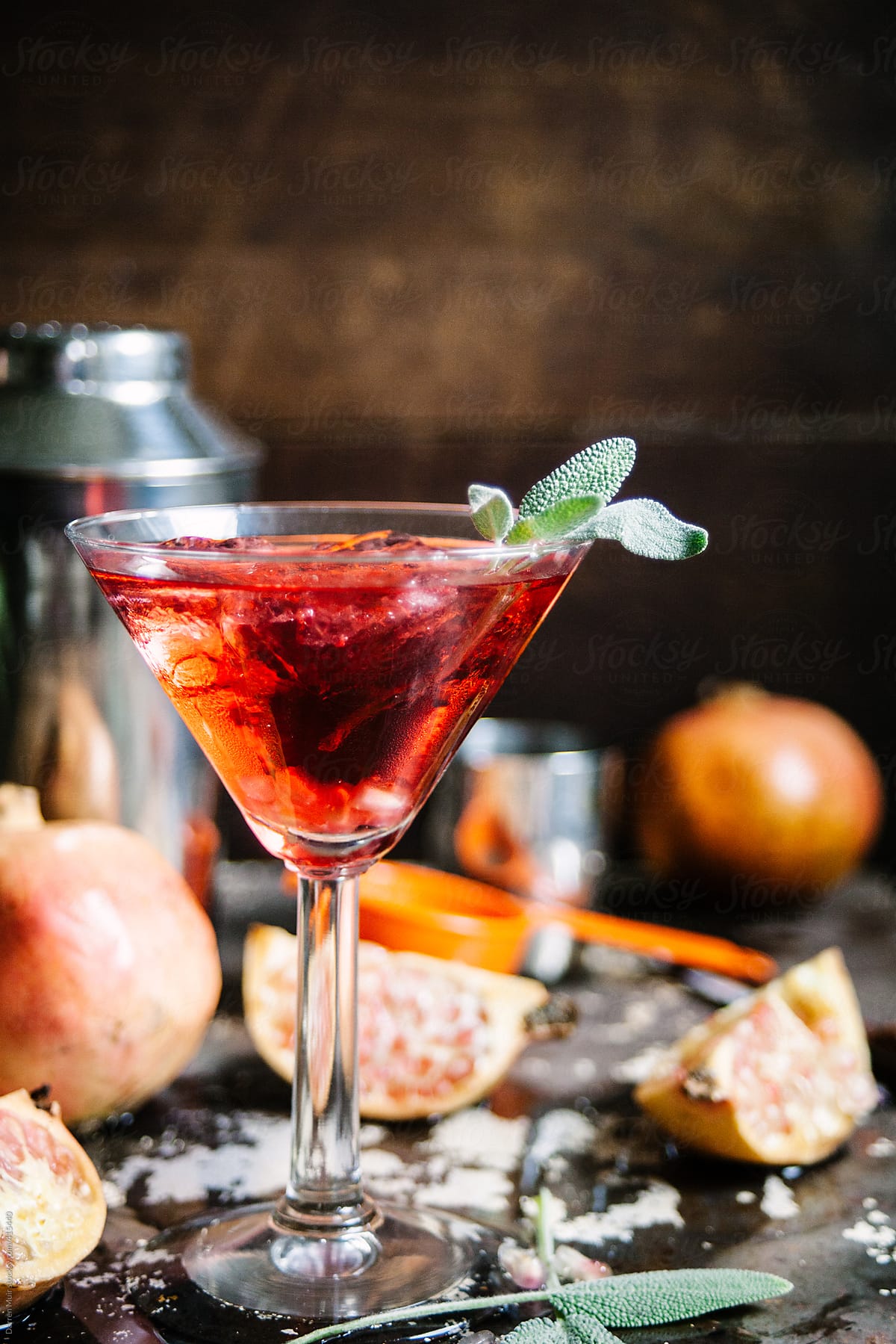 Cranberry and pomegranate cocktail.
