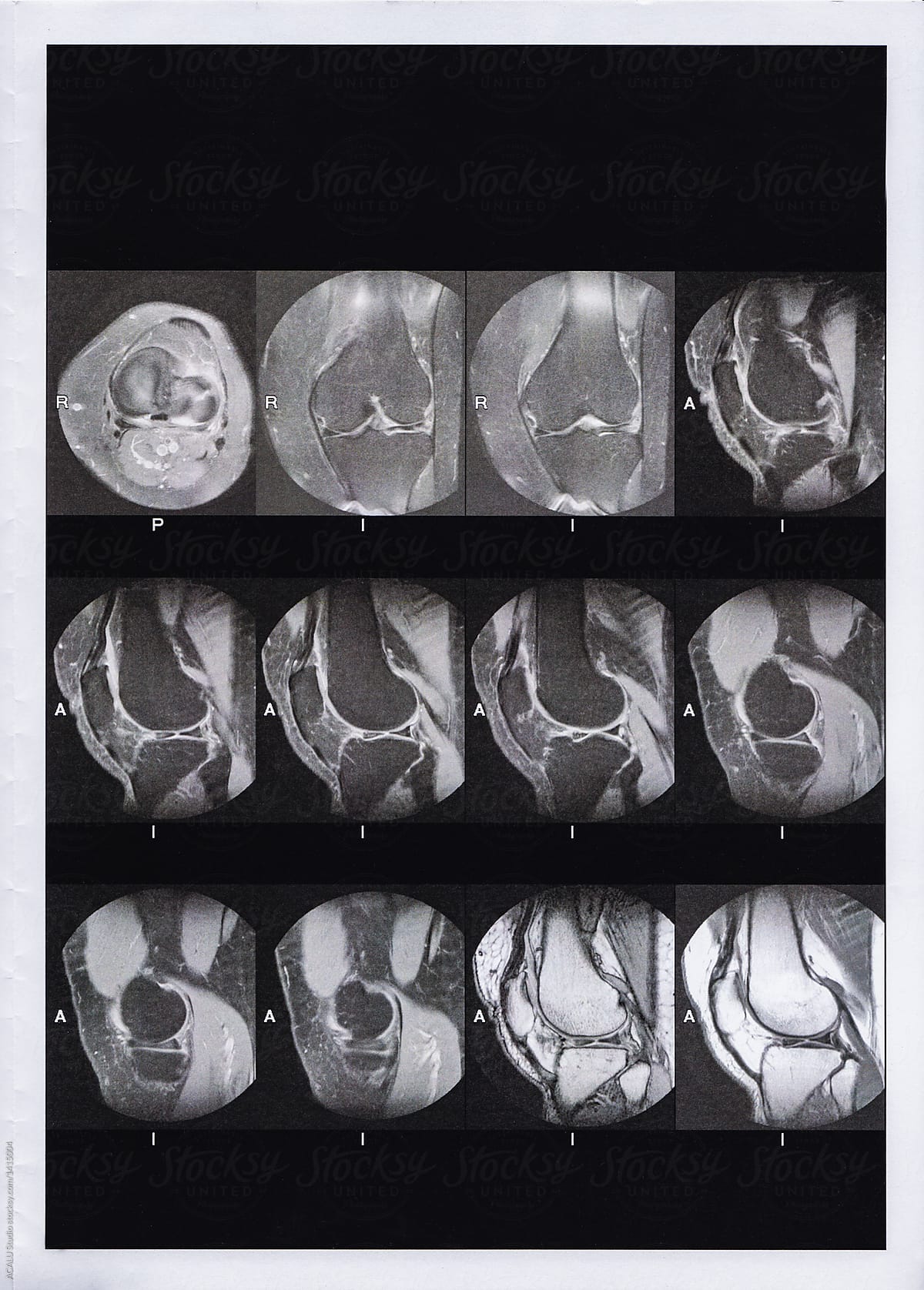 Sequence of x-rays of a knee