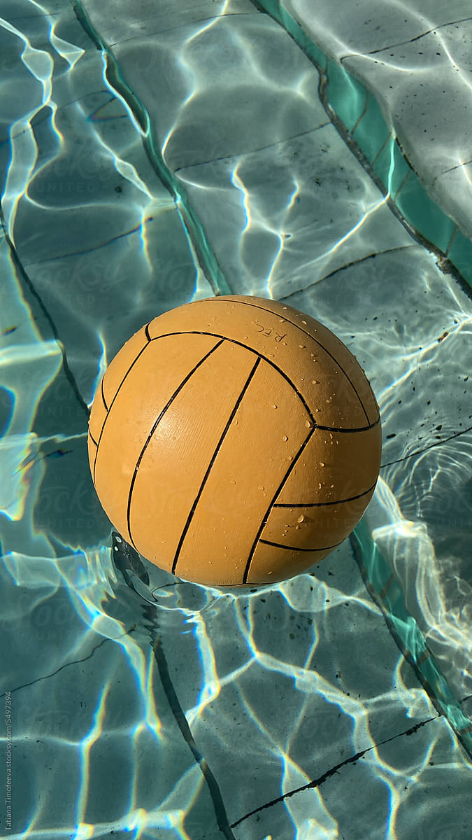 UGC volleyball ball in the water in the pool,
