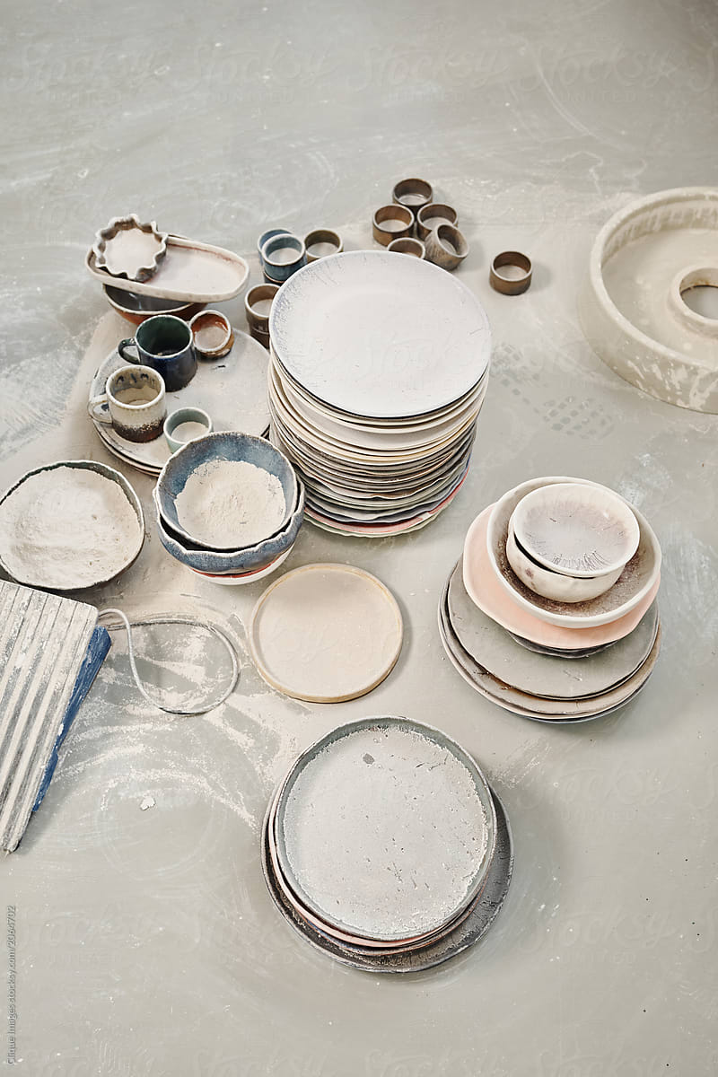 Porcelain Dishes In Workshop