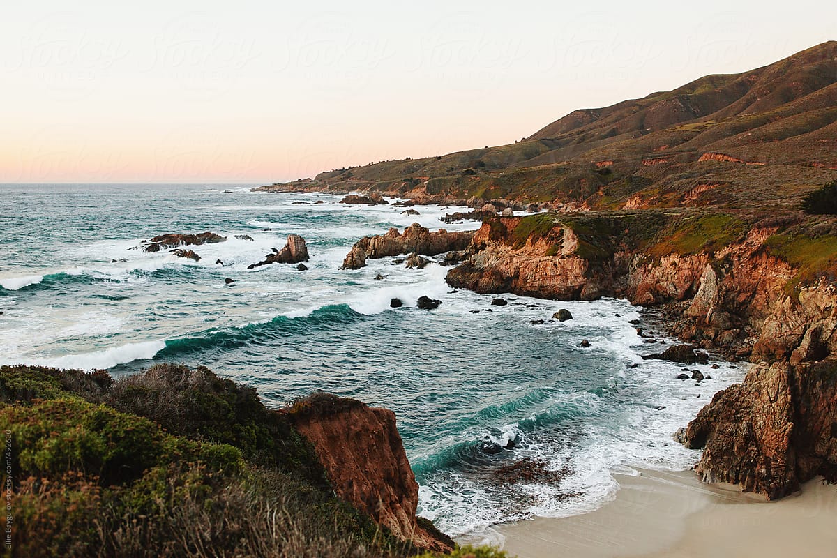 Monterey Beach At Sunset by Ellie Baygulov