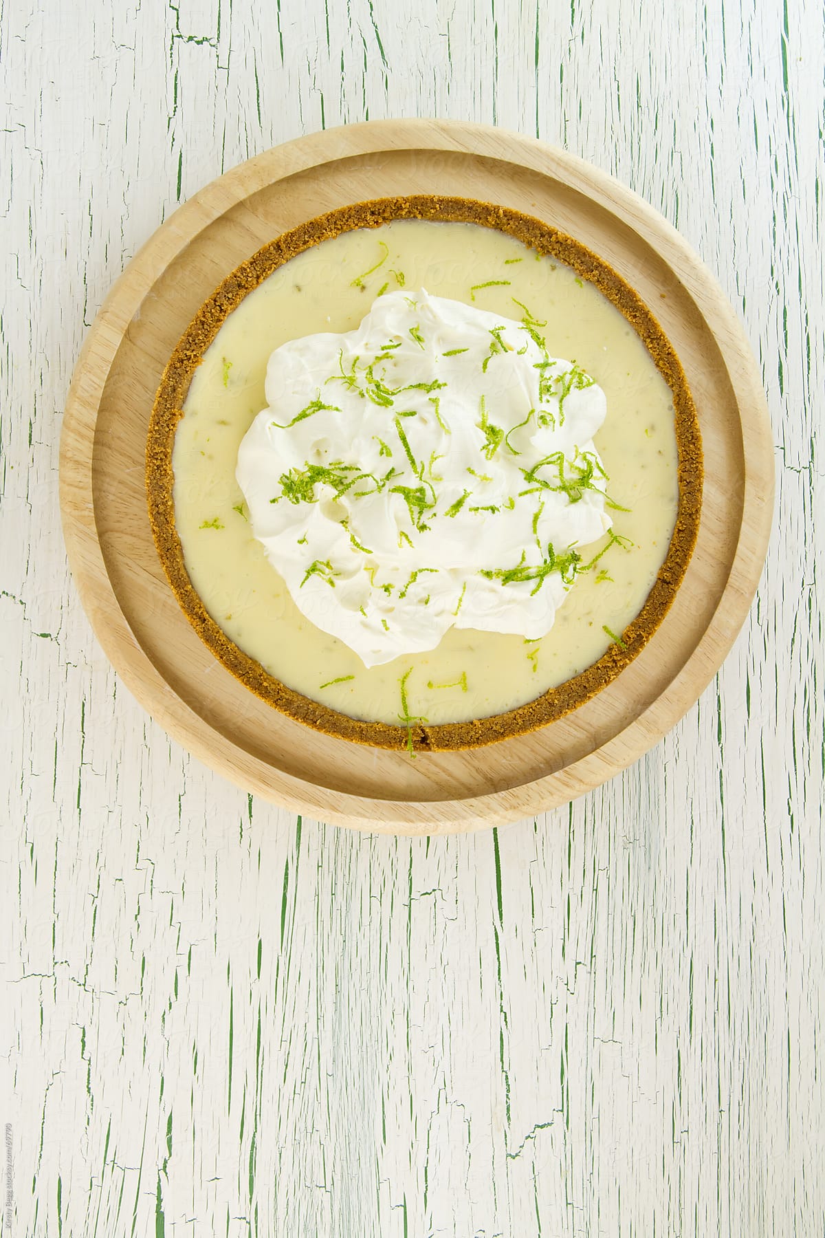 Key Lime Pie with cream and zest