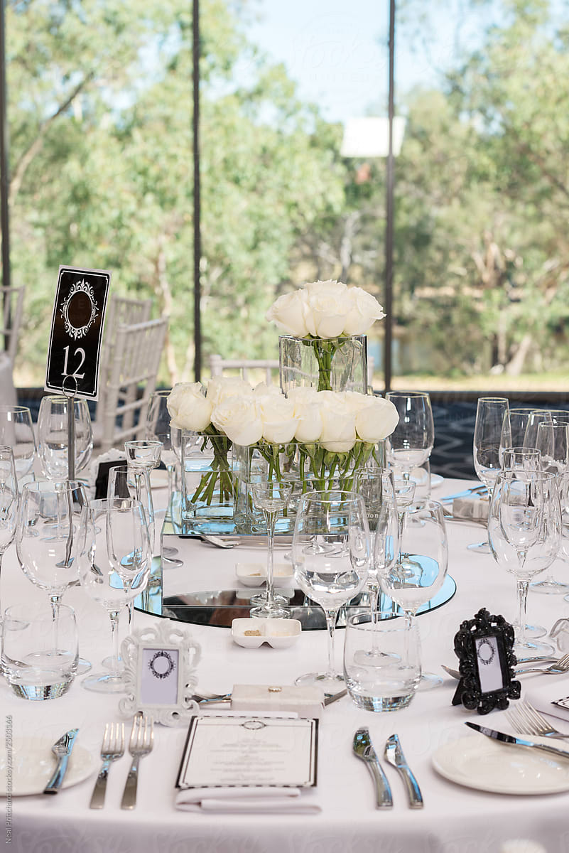 A formal table setting for a wedding or formal celebrations