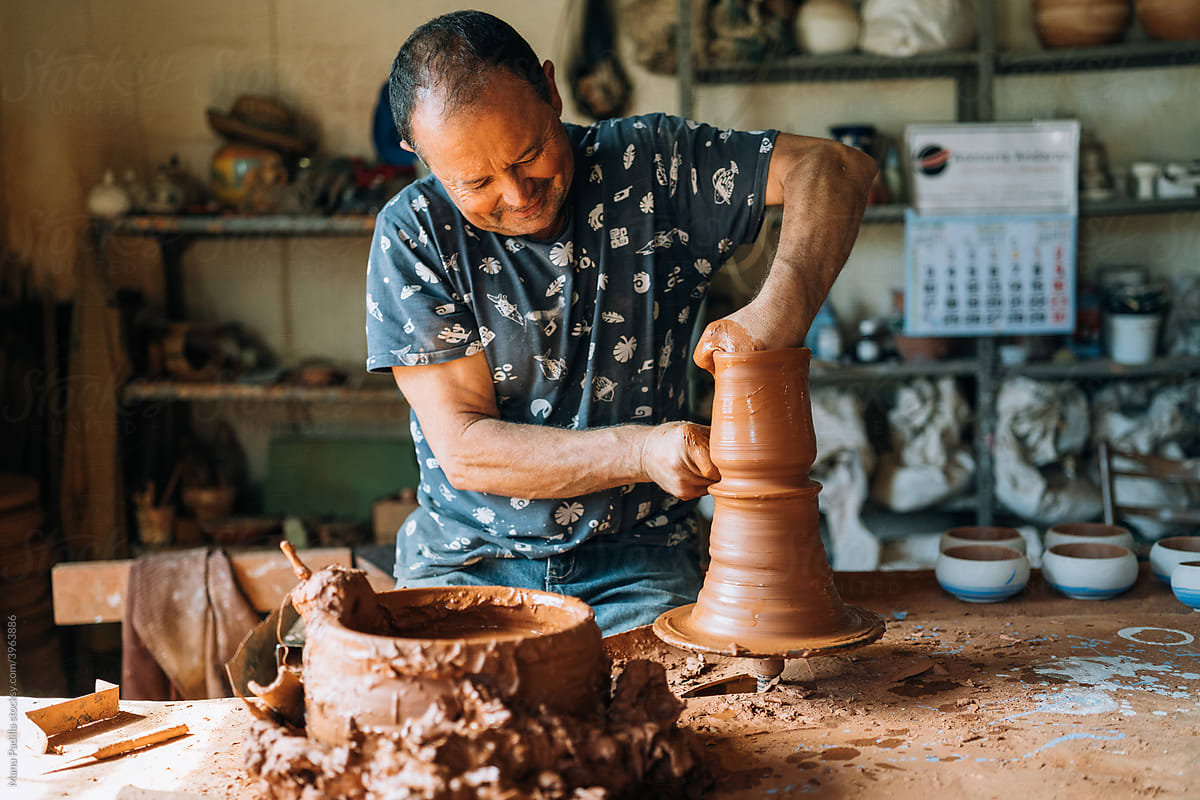 Man Working with Clay