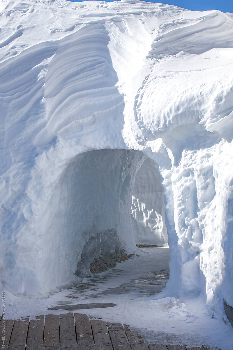Tunnel dig into the snow