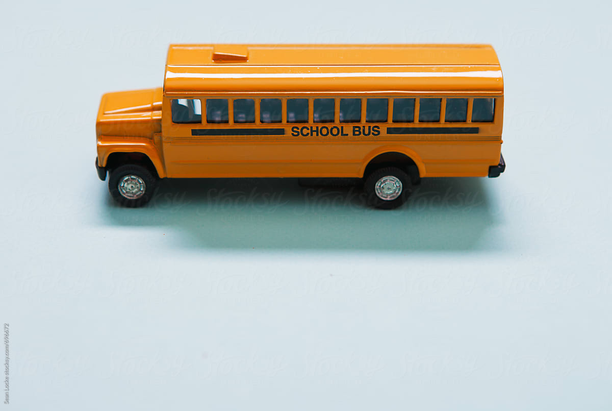 School Bus Metal Toy Vehicle From The Side
