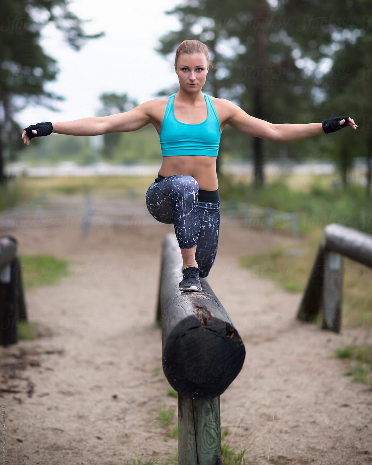 outdoor training with fit female
