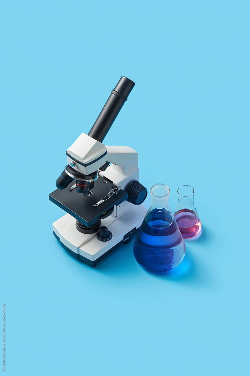Microscope and test tubes