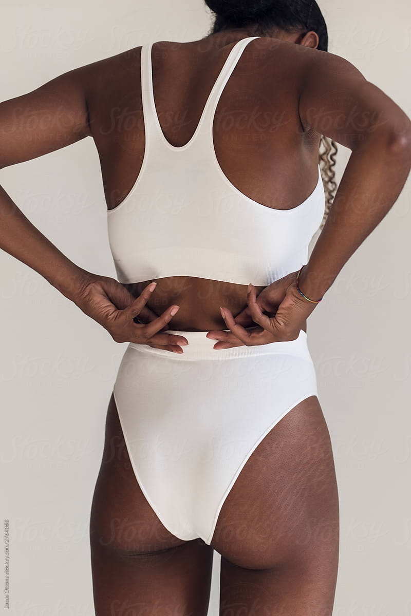 Black Woman In White Underwear by Stocksy Contributor Lucas Ottone -  Stocksy