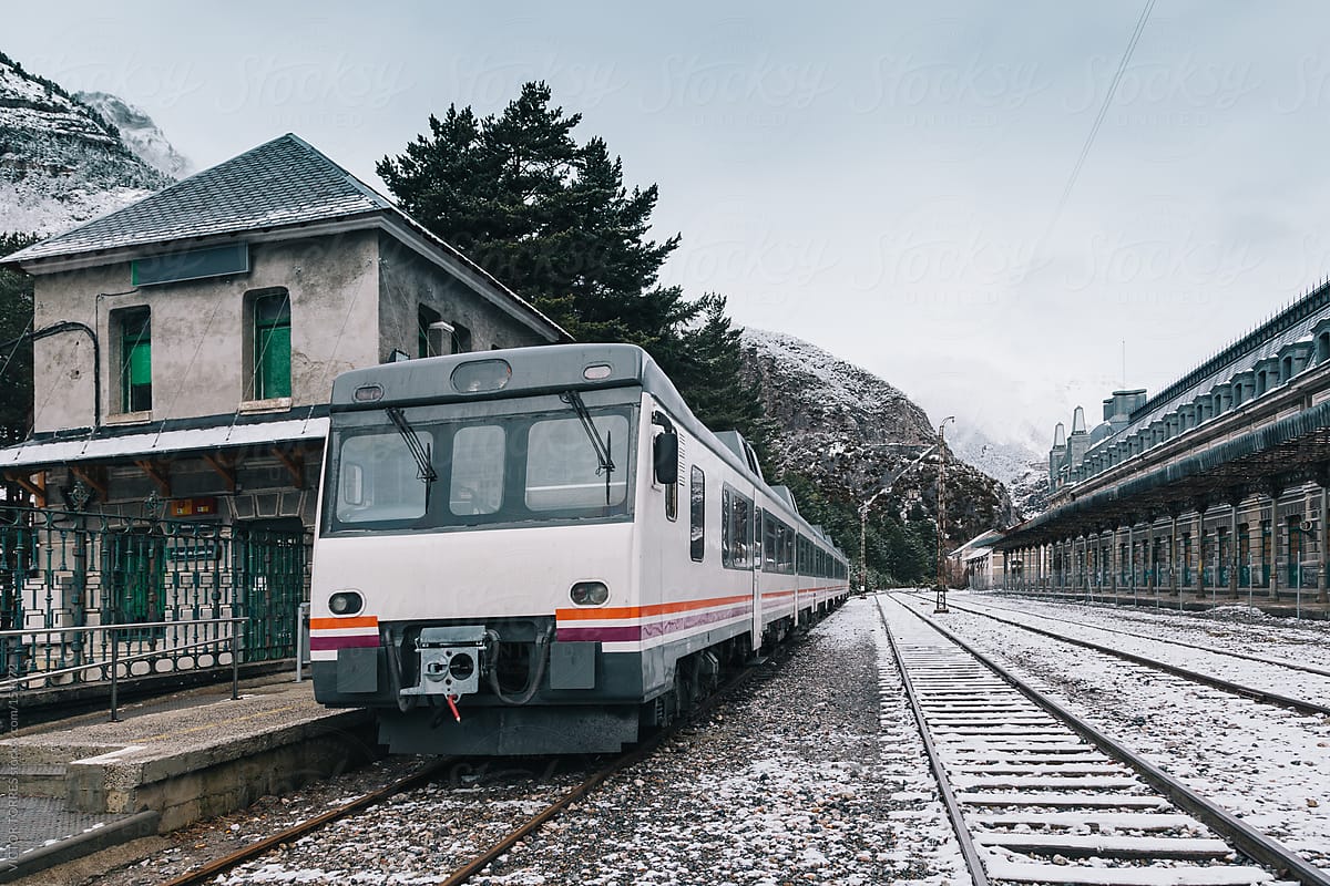 Old Train in Canfranc Railway Station