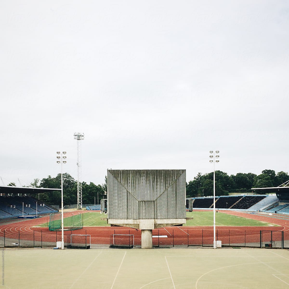 An empty athletics track