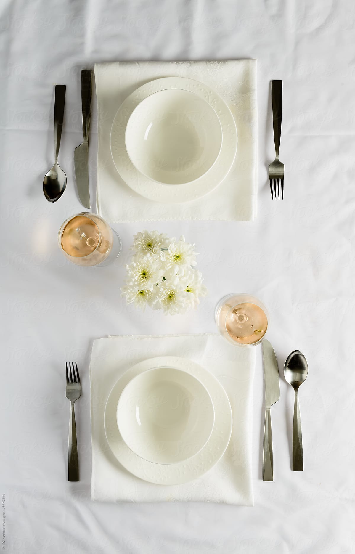 Table Setting for Two From Above