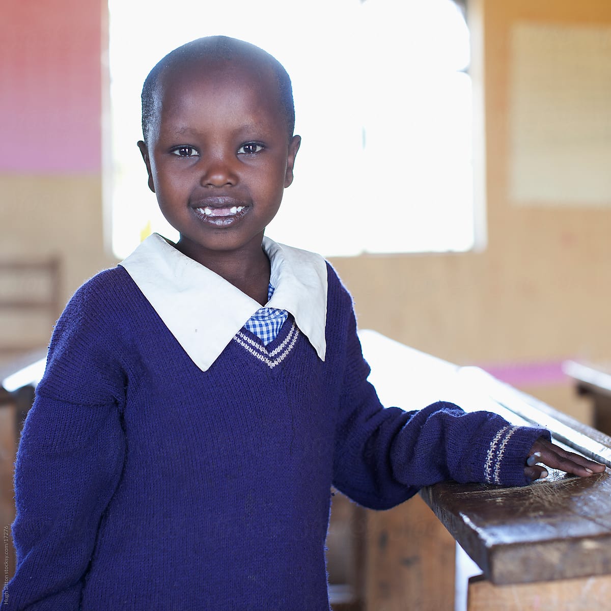 School children in busy classroom. Kenya Africa.