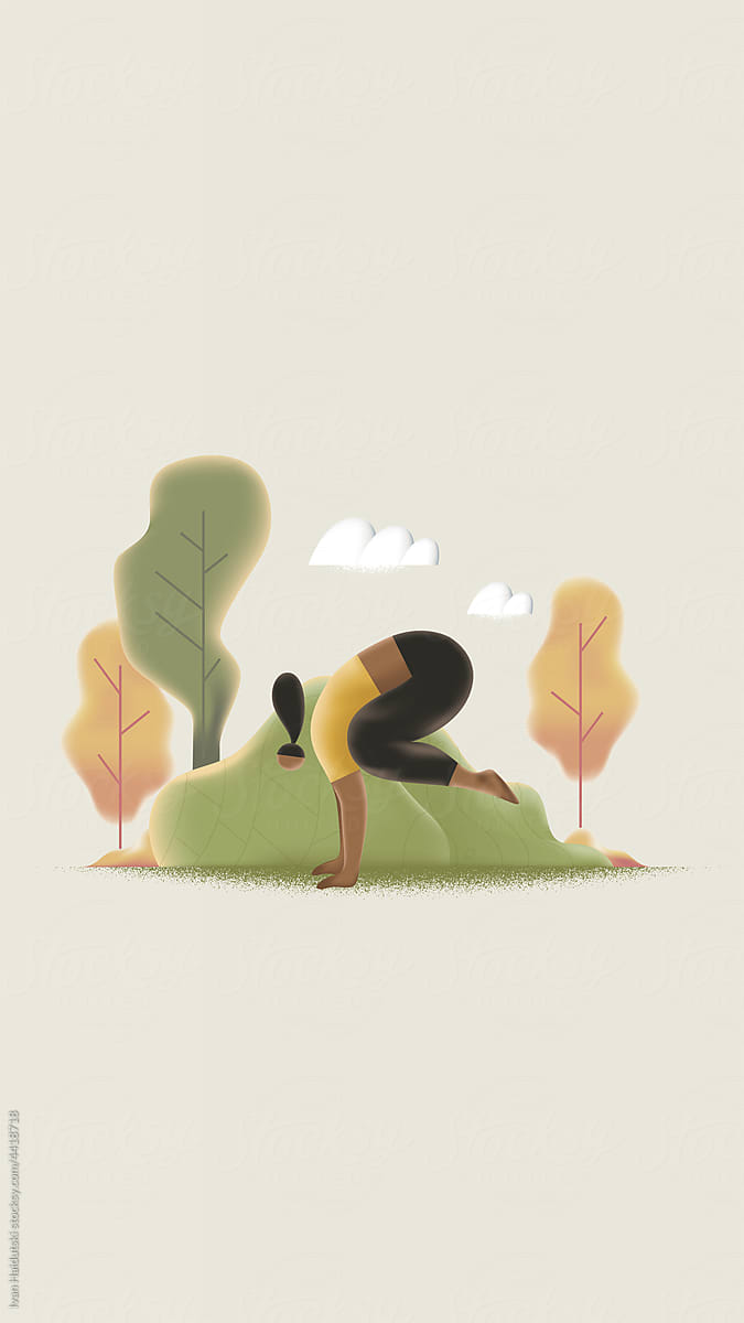Black woman doing yoga. Parsva Bakasana, Side Crow