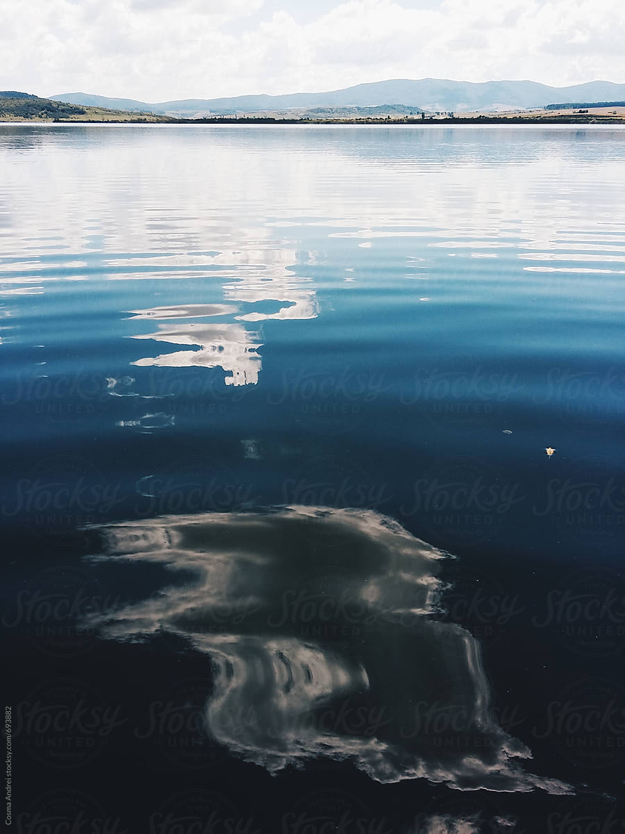 Ripples on water of lake in summer