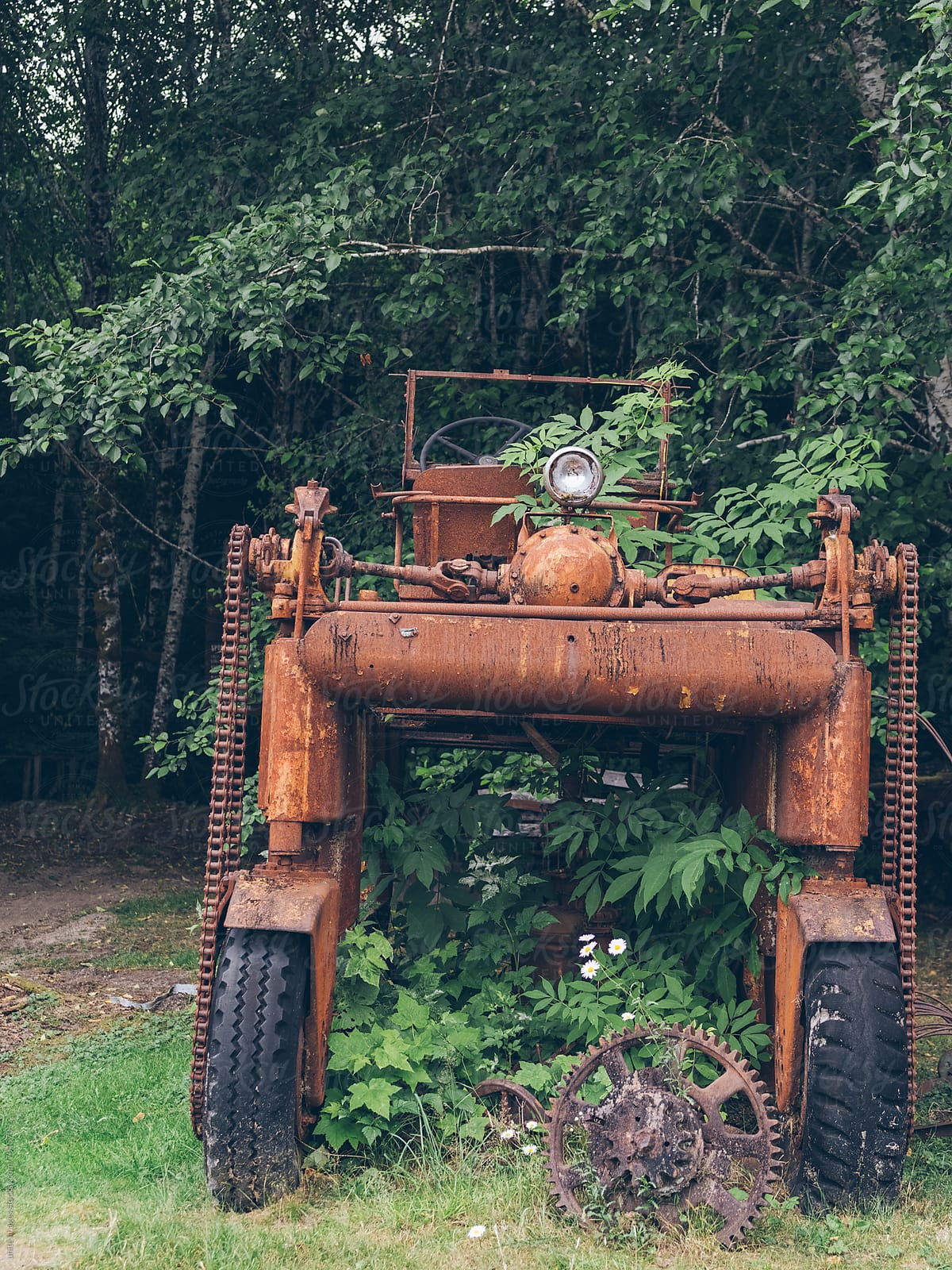 abandoned tractor at Forks, Seattle, WA, USA