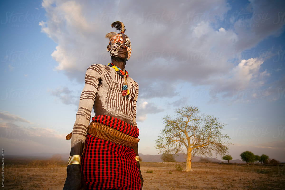 Karo tribesman, Lower Omo Valley, Ethiopia, Africa