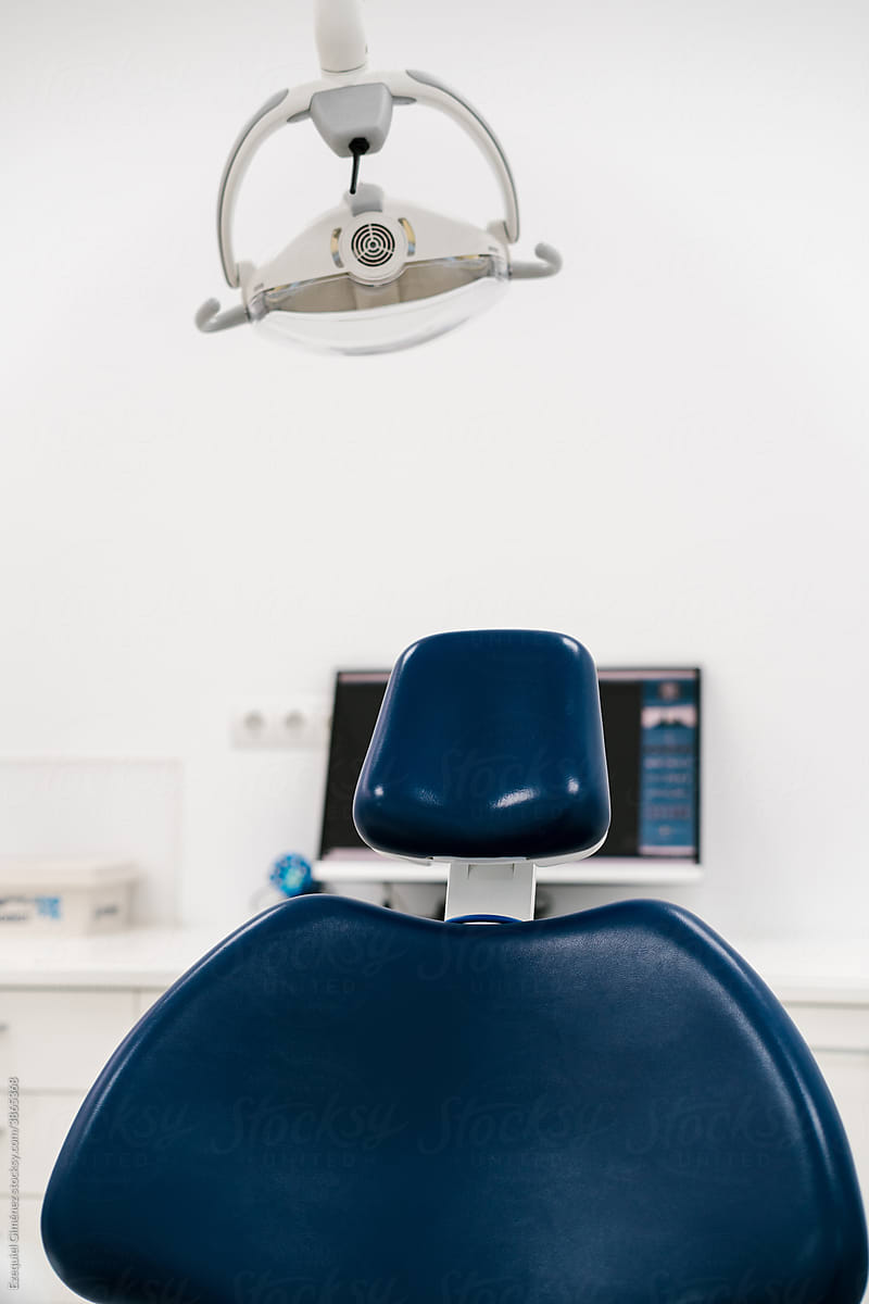 Dental chair in a modern dental clinic.
