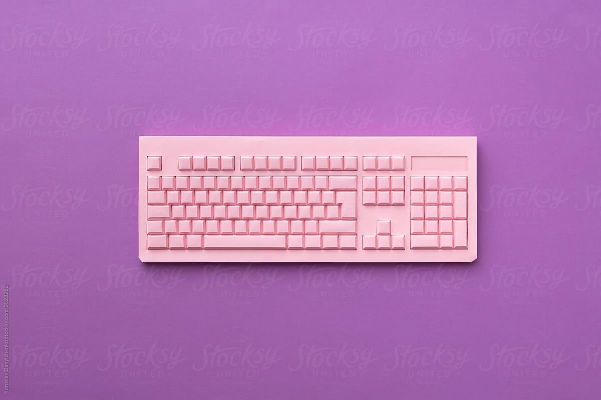 Hanadcraft pink paper computer keyboard.