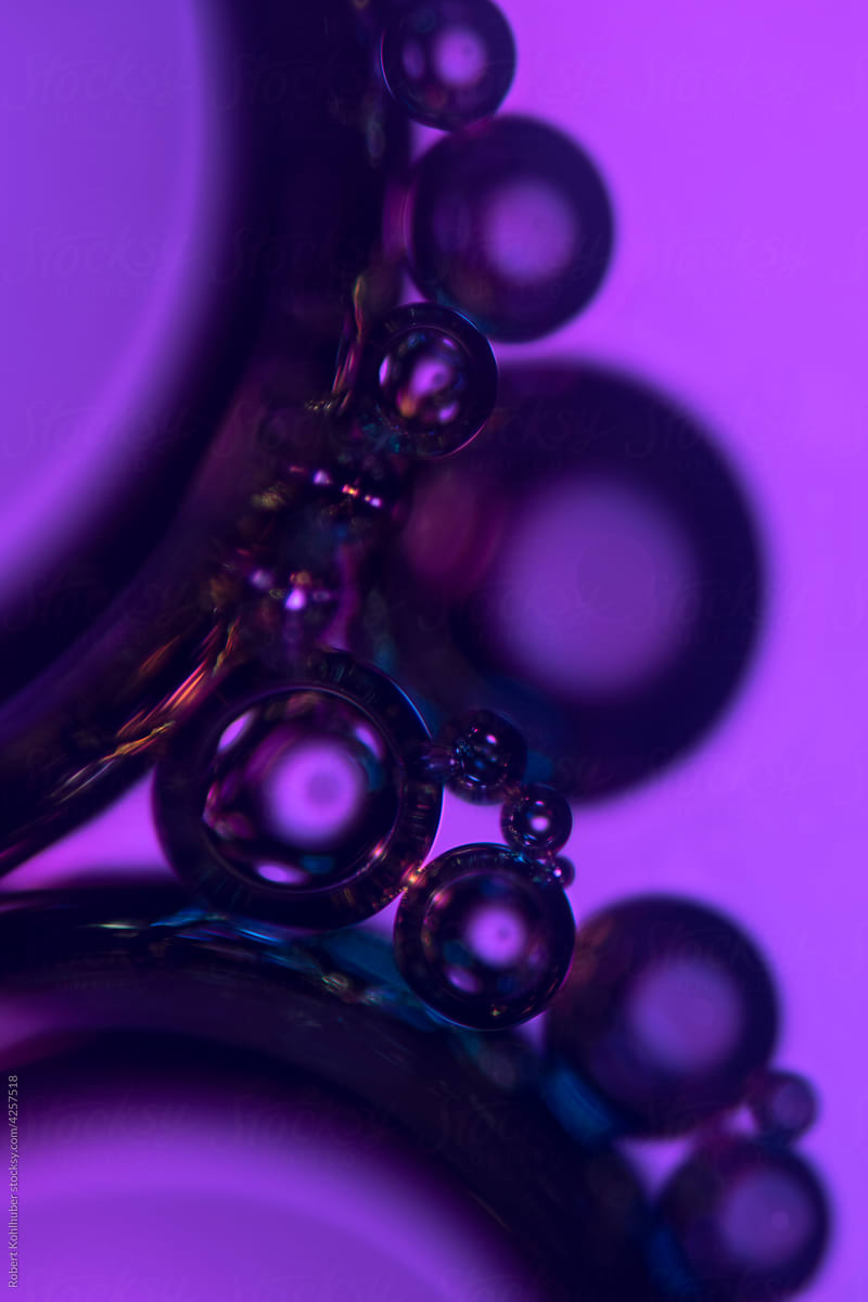 Soap bubbles under microscope