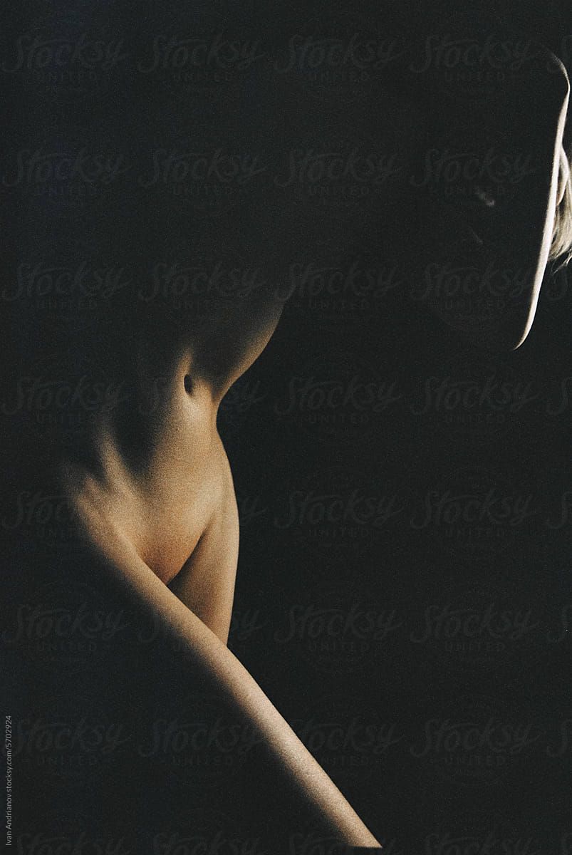 Sensual Naked Body Shape Silhouette From The Dark