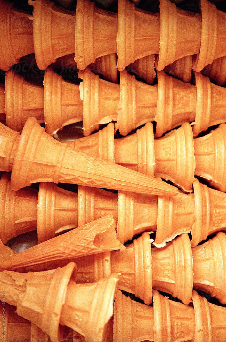A stack of ice-cream cones
