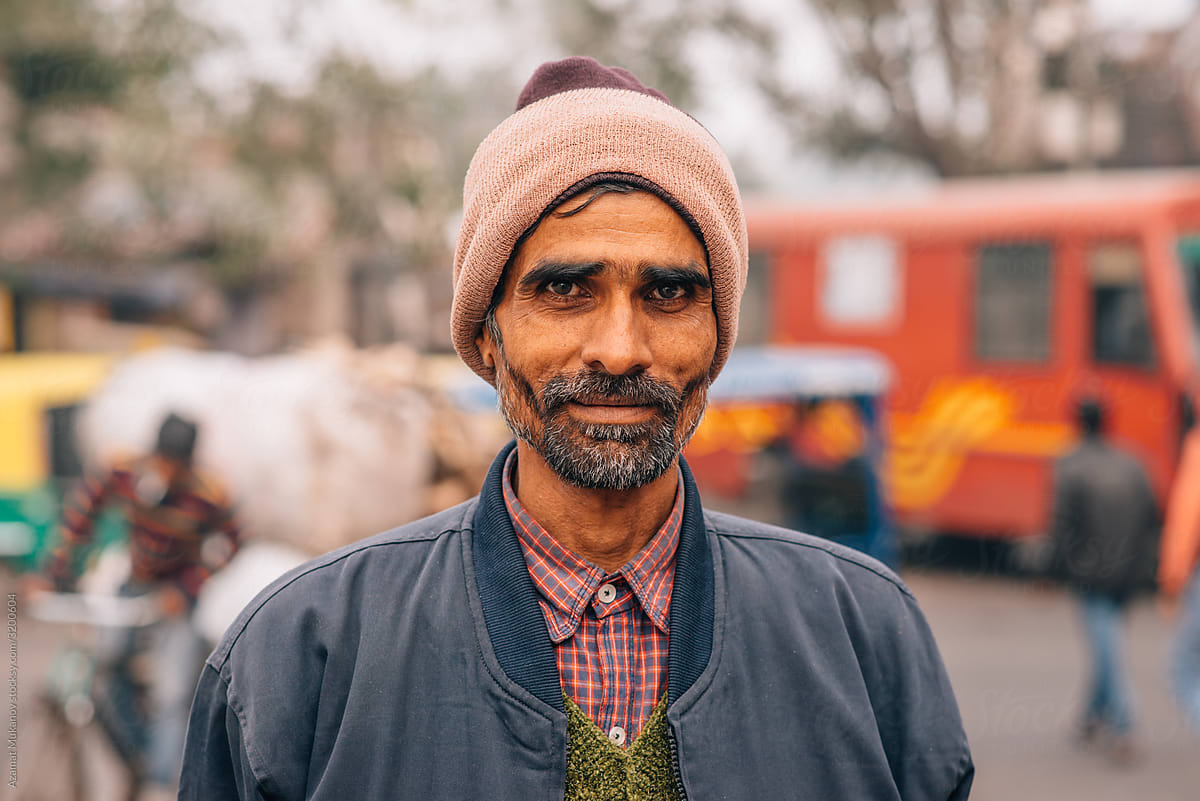 Portrait of an Indian man.